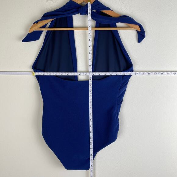 Johanna Ortiz Sunken Glory One Piece Size M Midnight Blue Swimsuit Halter Resort - Picture 15 of 15